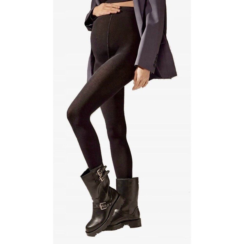 Calzedonia Opaque Maternity Tights Black Opaque Full Toe size Medium